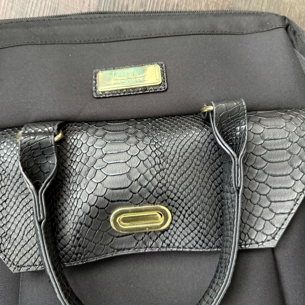 Nicole Miller Large Travel Laptop Backpack Bag Black - Picture 3 of 9